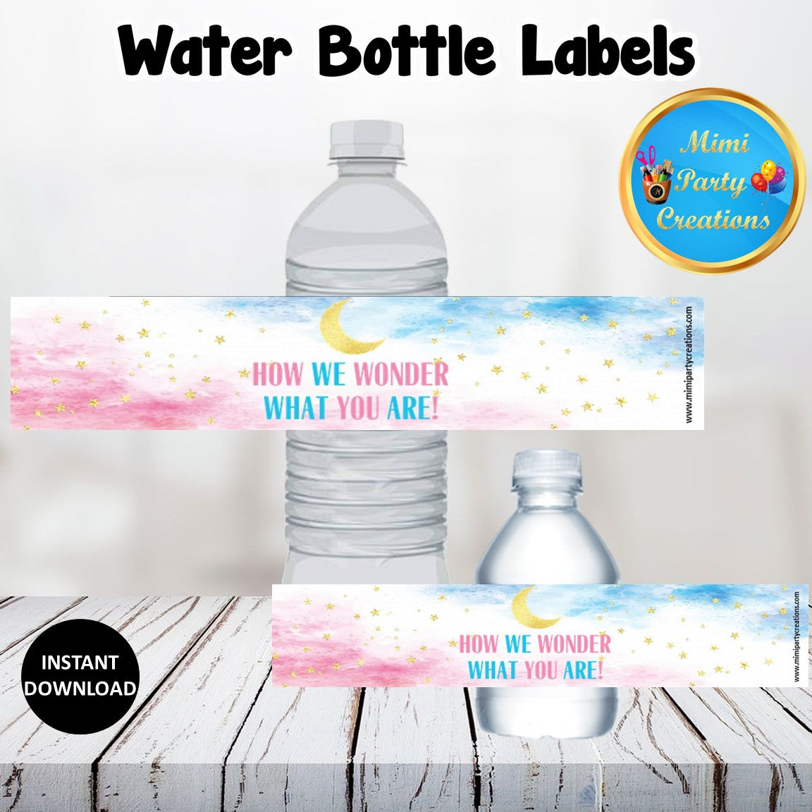 Baby Shower Water Bottle Labels - Baby Boy Basketball Blue & Orange Un –  Mimi Party Creations