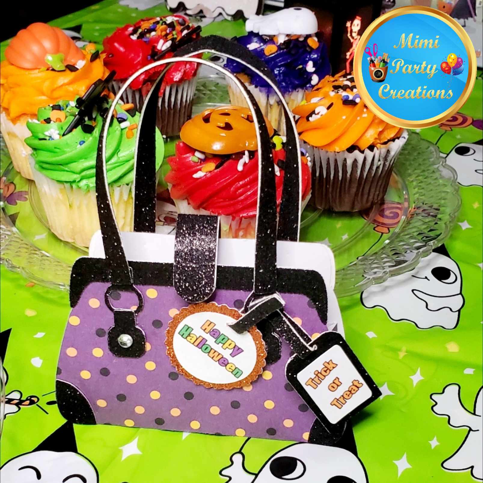 Halloween  Purple & Black w/ Polka Dots - Gift Card Holder