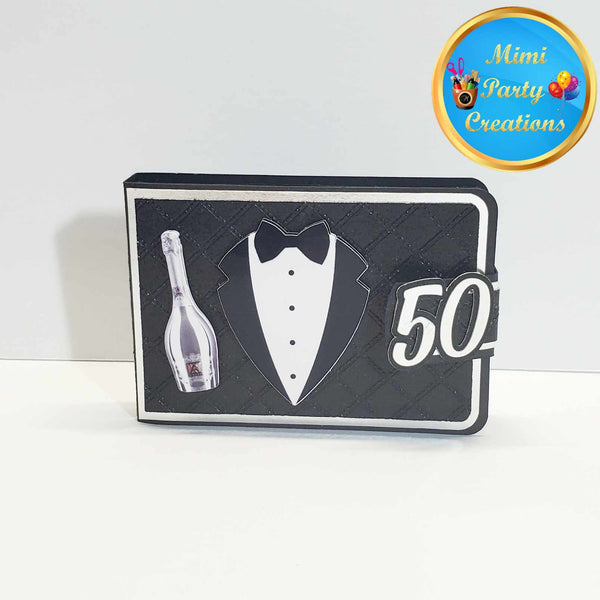 Men's Black Tuxedo & Champagne - Black & Silver - KitKat Wallets