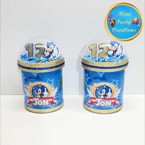 Blue Gold Rings Hedgehog Pringles Shaker Cans
