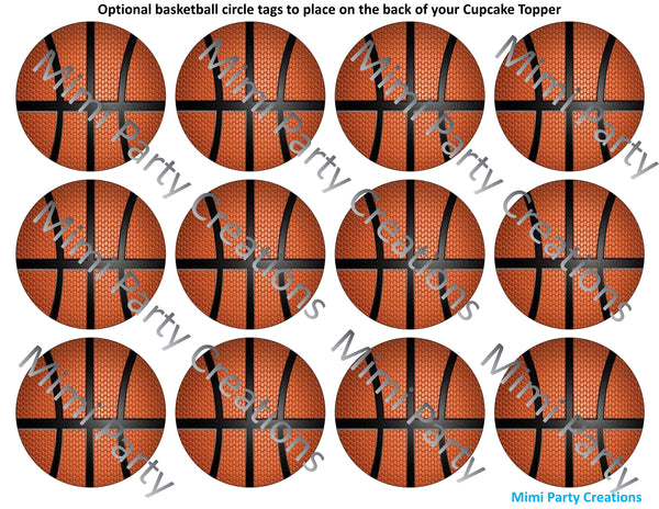 Basketball Boy with Black and Gold Uniform Medium Brunette Hair - Cupcake Toppers / Favor Tags / Stickers