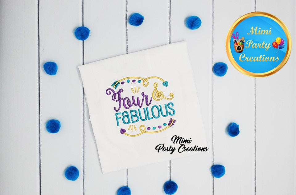 Four & Fabulous Shirt | Girls Shirt | Short Sleeve Shirt | Puff Short Sleeve Shirt |