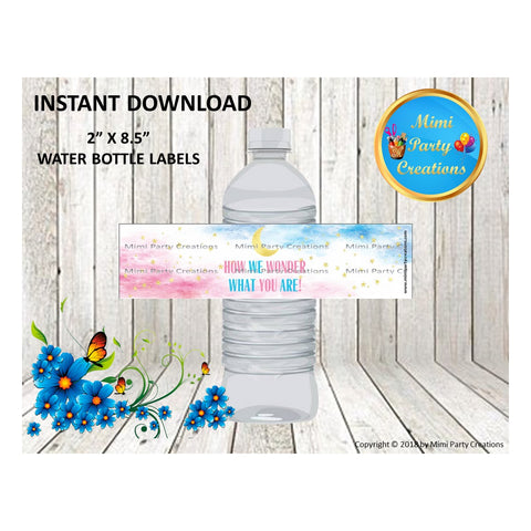 Birthday Water Bottle Labels - Twinkle Twinkle Little Star - Digital File Only