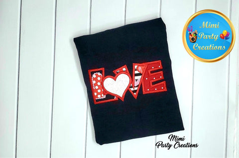Valentines LOVE Shirt | Girls Shirt | Short Sleeve Shirt | Black Shirt |