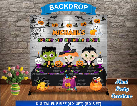 Spooky Halloween Birthday Bash! Backdrop - Digital File Only