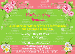 Mother's Day Sunday Brunch - 5 x 7 Birthday Invitation - Digital Download