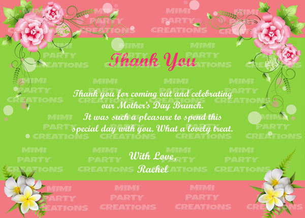 Mother's Day Sunday Brunch - 5 x 7 Birthday Invitation - Digital Download