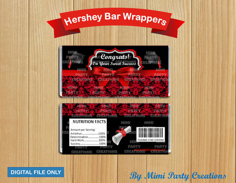(Congrats! On Your Sweet Success) Design 1 - Hershey Bar Wrapper - Graduation - Instant Download